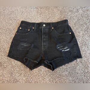 Levi’s Black Distressed Women Shorts